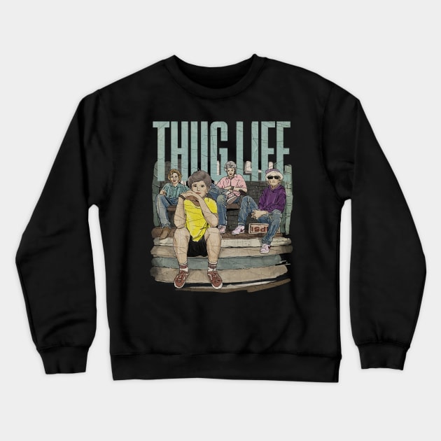 Thug Life Vintage Watercolor Crewneck Sweatshirt by GLORIADEWATA